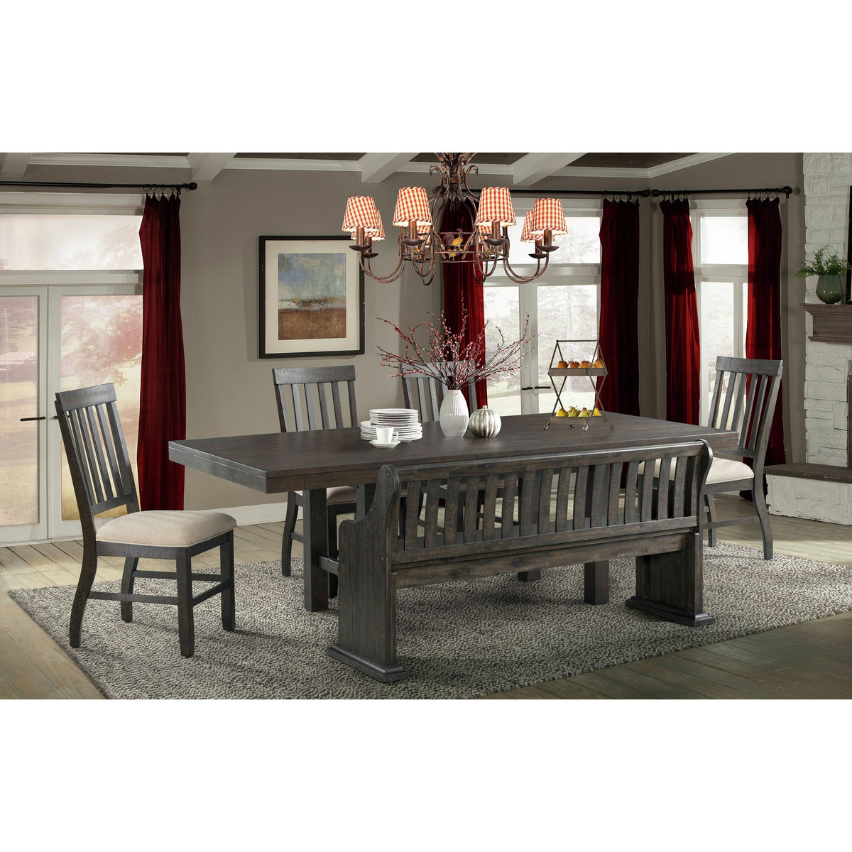 Stone Smokey Walnut Side Chair (Set of 2) - Ornate Home