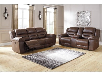 Stoneland Brown Power Reclining Sofa and Loveseat (Online Special Price) - Ornate Home