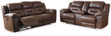 Stoneland Brown Power Reclining Sofa and Loveseat (Online Special Price) - Ornate Home