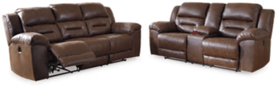 Stoneland Brown Power Reclining Sofa and Loveseat - Ornate Home