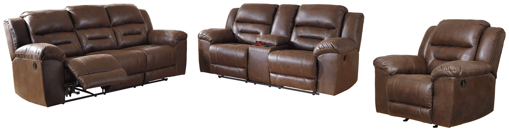 Stoneland Brown Reclining Sofa, Loveseat and Recliner - Ornate Home