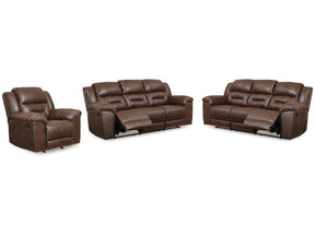 Stoneland Chocolate 2 Reclining Sofas and Recliner (Online Special Price) - Ornate Home