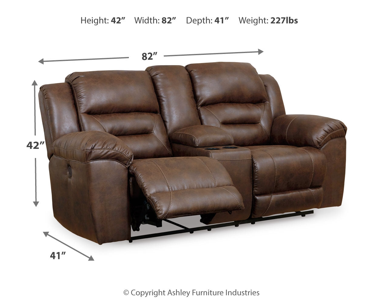 Stoneland Chocolate Power Reclining Loveseat w/ Console (Online Special Price) - Ornate Home