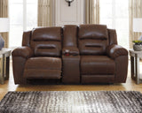 Stoneland Chocolate Power Reclining Loveseat w/ Console (Online Special Price) - Ornate Home