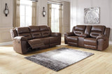 Stoneland Chocolate Reclining Loveseat w/ Console (Online Special Price) - Ornate Home
