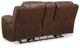 Stoneland Chocolate Reclining Loveseat w/ Console (Online Special Price) - Ornate Home