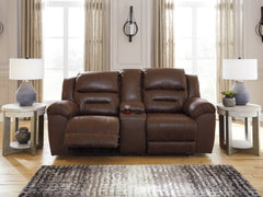 Stoneland Chocolate Reclining Loveseat w/ Console - Ornate Home