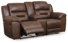 Stoneland Chocolate Reclining Loveseat w/ Console - Ornate Home