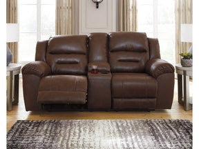 Stoneland Chocolate Reclining Loveseat w/ Console - Ornate Home