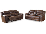 Stoneland Chocolate Reclining Sofa and Loveseat - Ornate Home