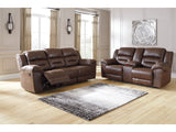 Stoneland Chocolate Reclining Sofa and Loveseat - Ornate Home