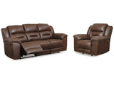 Stoneland Chocolate Reclining Sofa and Recliner - Ornate Home