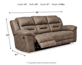 Stoneland Fossil Manual Reclining Sofa (Online Special Price) - Ornate Home