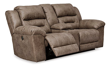 Stoneland Fossil Power Reclining Loveseat with Console (Online Special Price) - Ornate Home