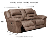 Stoneland Fossil Power Reclining Loveseat with Console (Online Special Price) - Ornate Home