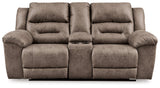 Stoneland Fossil Power Reclining Loveseat with Console (Online Special Price) - Ornate Home