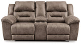 Stoneland Fossil Power Reclining Loveseat with Console - Ornate Home