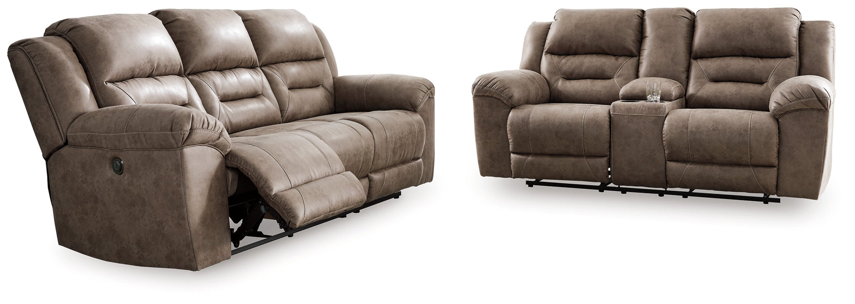 Stoneland Fossil Power Reclining Sofa and Loveseat (Online Special Price) - Ornate Home