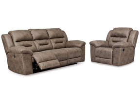 Stoneland Fossil Power Reclining Sofa and Manual Recliner (Online Special Price) - Ornate Home