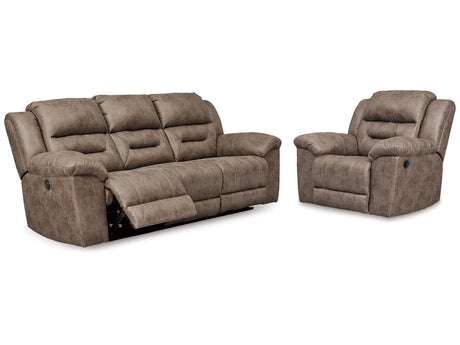 Stoneland Fossil Power Reclining Sofa and Manual Recliner - Ornate Home