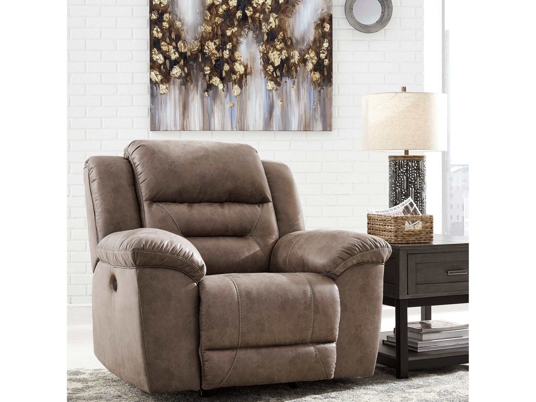 Stoneland Fossil Reclining Loveseat and Power Recliner (Online Special Price) - Ornate Home