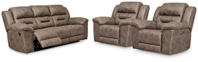 Stoneland Fossil Reclining Sofa and 2 Power Recliners - Ornate Home