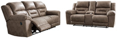 Stoneland Fossil Reclining Sofa and Loveseat - Ornate Home