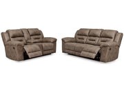 Stoneland Fossil Reclining Sofa and Power Reclining Loveseat - Ornate Home