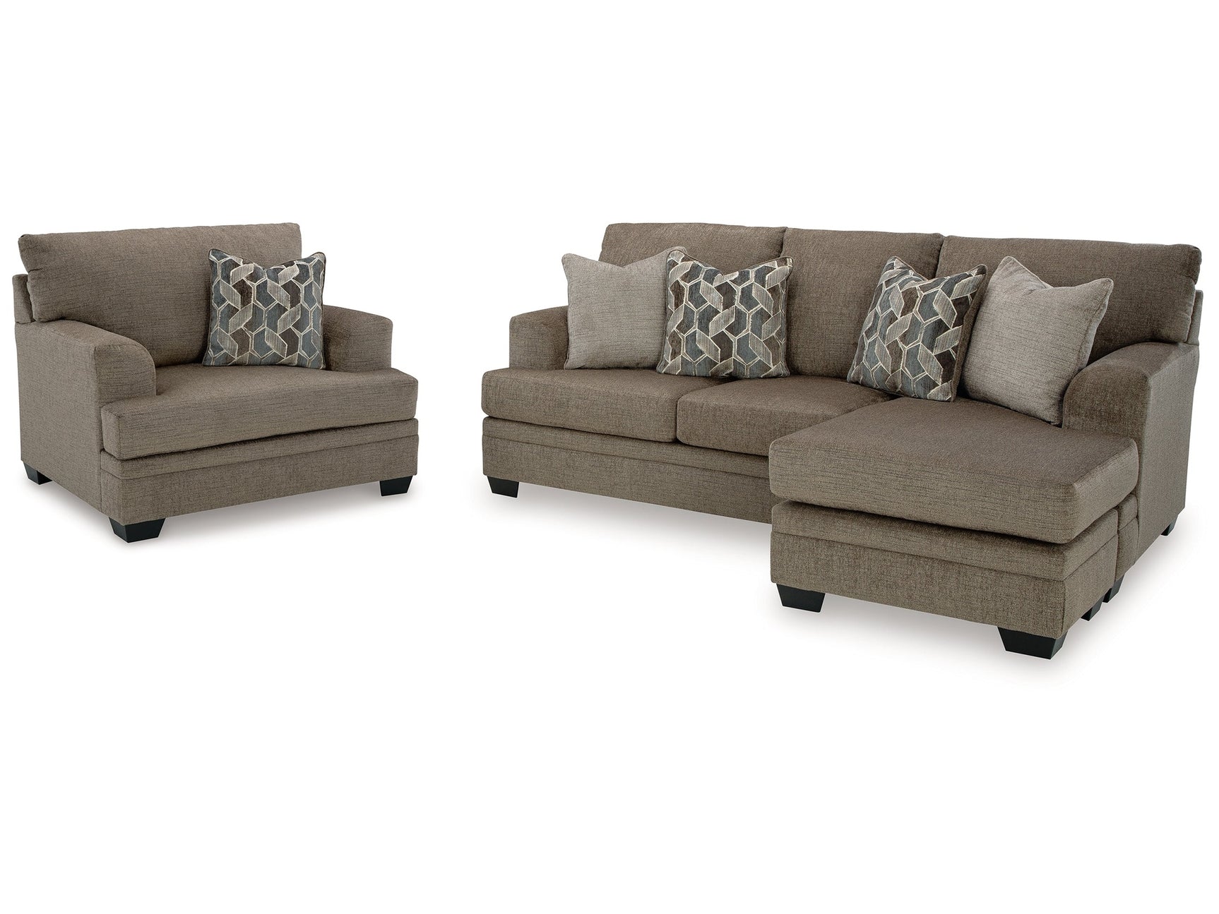 Stonemeade Nutmeg Sofa Chaise & Oversized Chair - Ornate Home