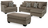 Stonemeade Nutmeg Sofa Chaise, Oversized Chair and Ottoman - Ornate Home