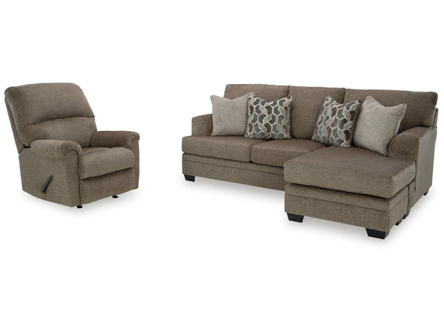 Stonemeade Nutmeg Sofa Chaise & Recliner (Online Special Price) - Ornate Home