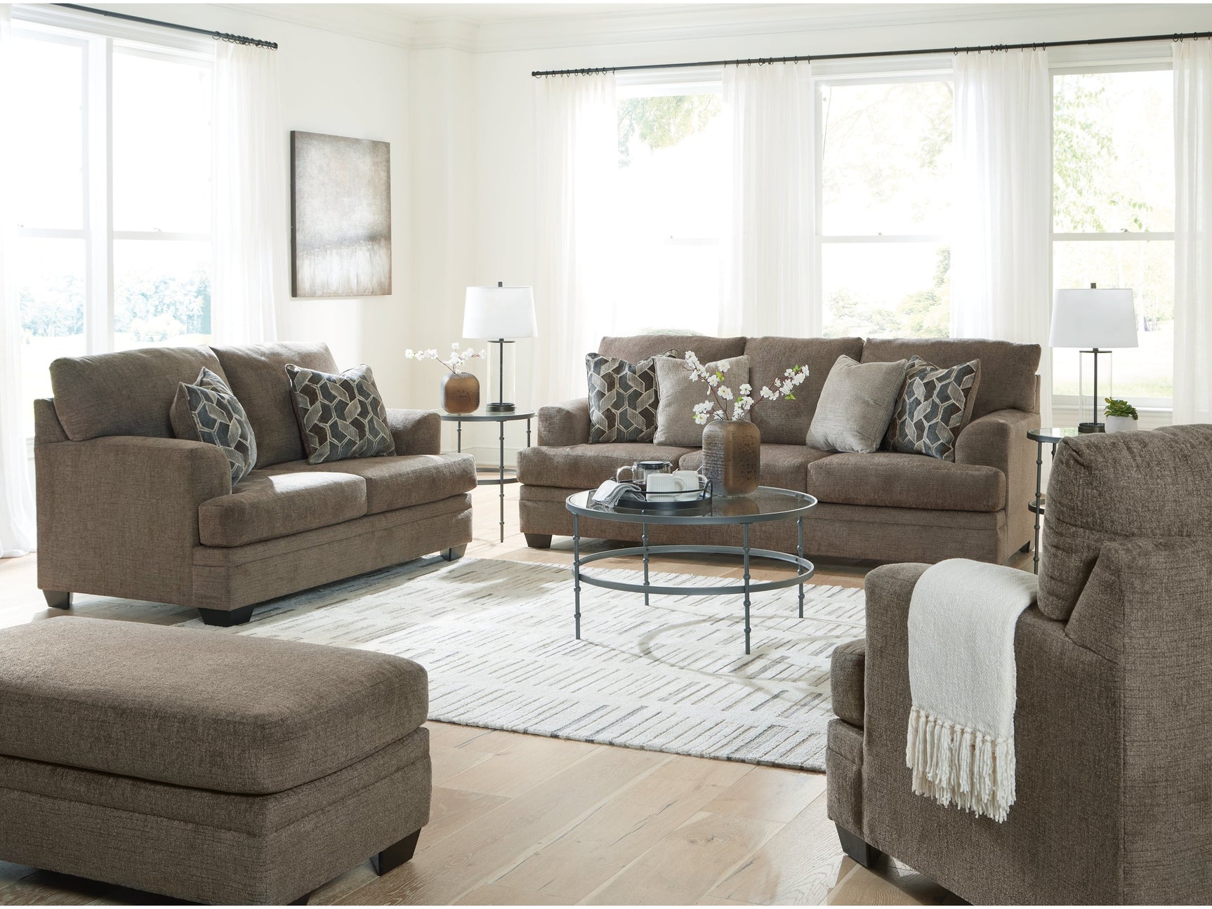 Stonemeade Nutmeg Sofa, Loveseat, Oversized Chair and Ottoman - Ornate Home