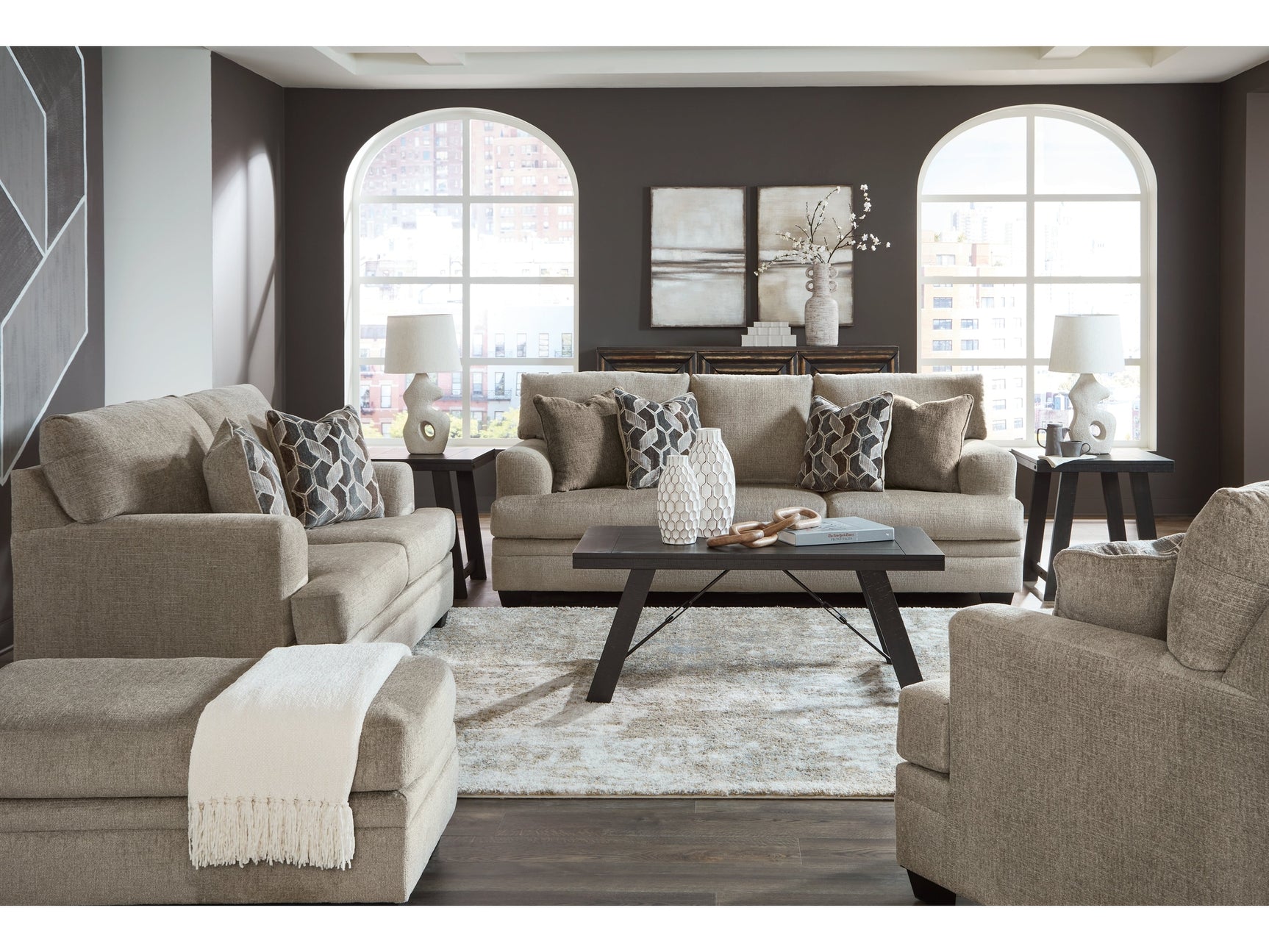 Stonemeade Sofa, Loveseat, Oversized Chair and Ottoman - Ornate Home
