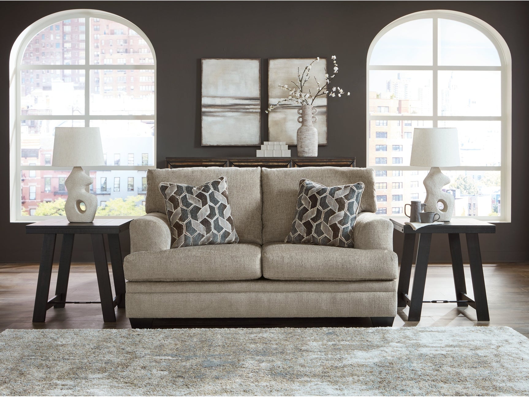 Stonemeade Taupe Loveseat - Ornate Home