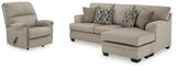 Stonemeade Taupe Sofa Chaise & Recliner (Online Special Price) - Ornate Home