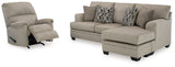 Stonemeade Taupe Sofa Chaise & Recliner (Online Special Price) - Ornate Home
