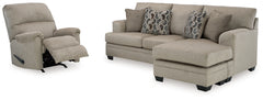 Stonemeade Taupe Sofa Chaise & Recliner - Ornate Home