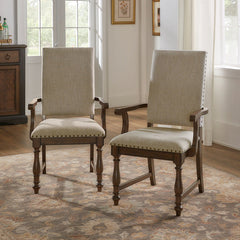 Stonington Brown/Beige Arm Chair (Set of 2) - Ornate Home