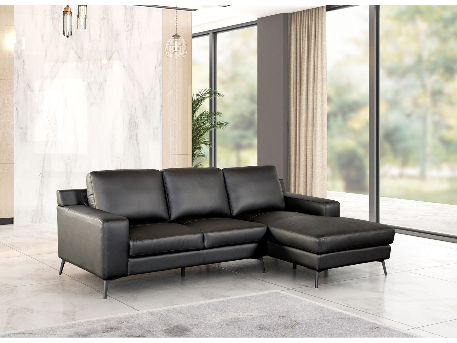 Stordal Black Right-Chaise Sectional - Ornate Home