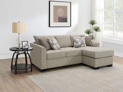Storey Camel Sleeper Sectional Chaise Sofa - Ornate Home