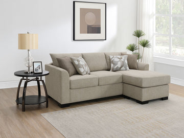 Storey Camel Sleeper Sectional Chaise Sofa - Ornate Home
