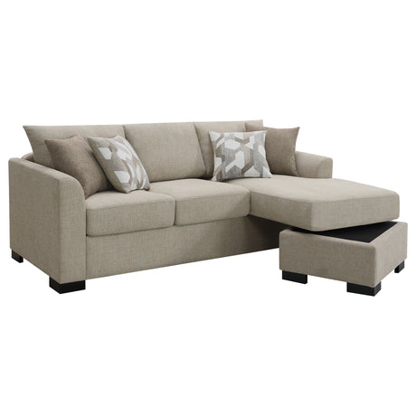Storey Camel Sleeper Sectional Chaise Sofa - Ornate Home