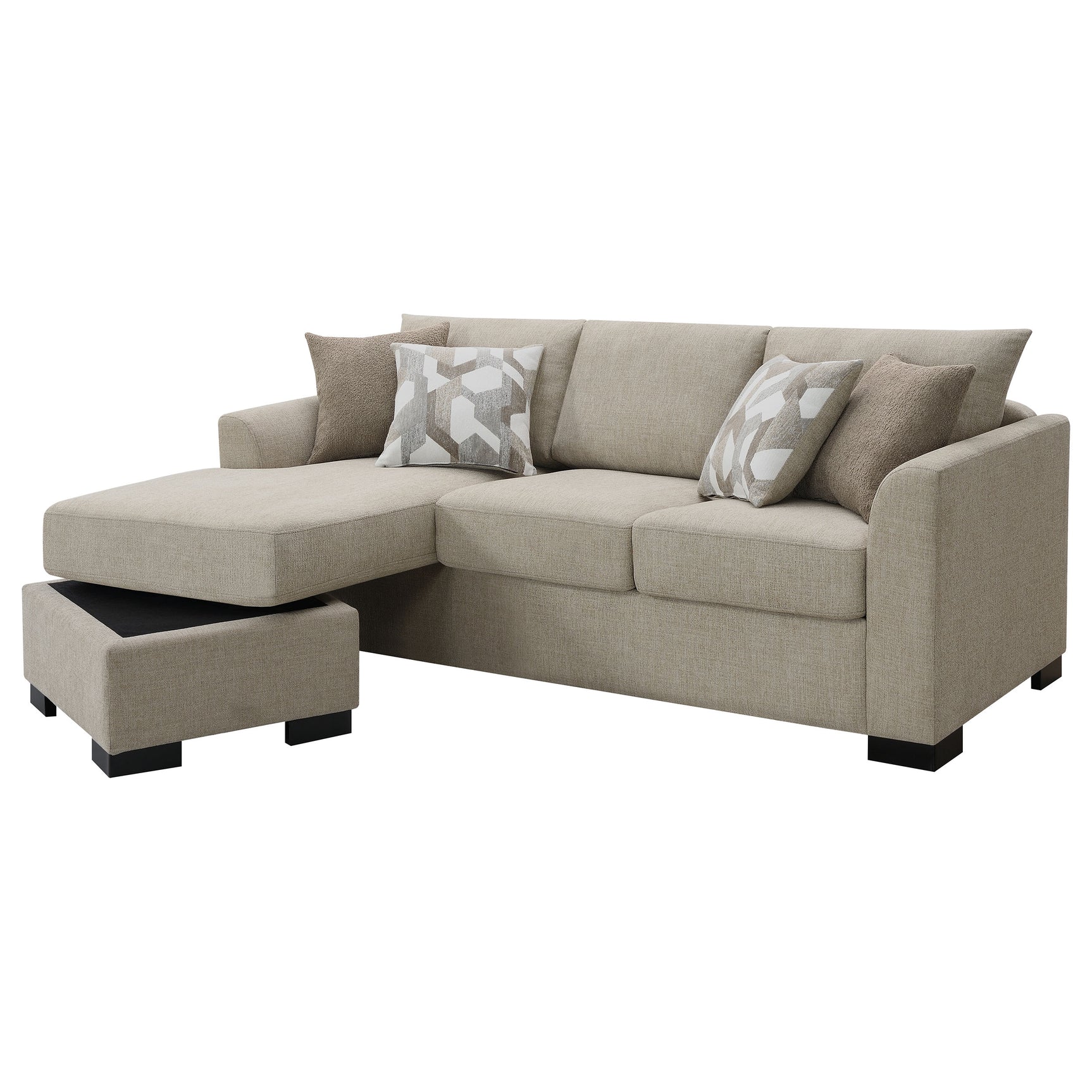 Storey Camel Sleeper Sectional Chaise Sofa - Ornate Home