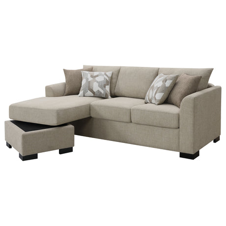 Storey Camel Sleeper Sectional Chaise Sofa - Ornate Home
