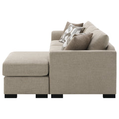 Storey Camel Sleeper Sectional Chaise Sofa - Ornate Home
