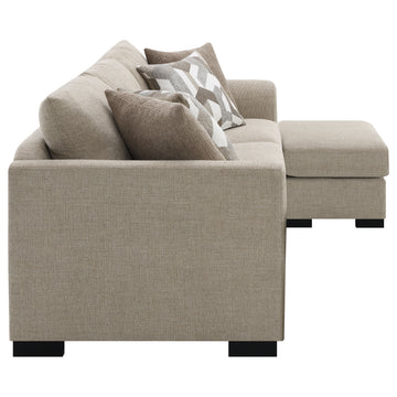 Storey Camel Sleeper Sectional Chaise Sofa - Ornate Home