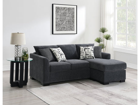 Storey Dark Grey Sleeper Sectional Chaise Sofa - Ornate Home