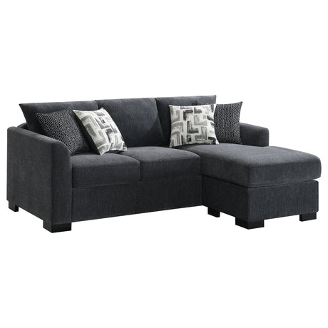 Storey Dark Grey Sleeper Sectional Chaise Sofa - Ornate Home