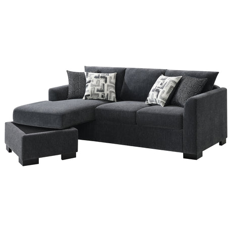 Storey Dark Grey Sleeper Sectional Chaise Sofa - Ornate Home