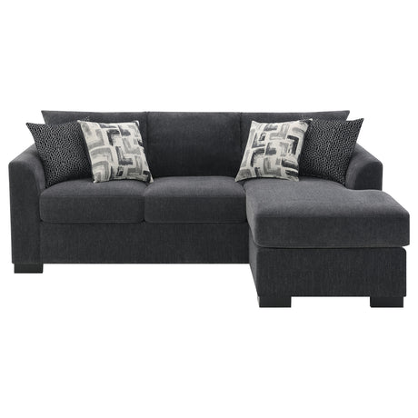 Storey Dark Grey Sleeper Sectional Chaise Sofa - Ornate Home